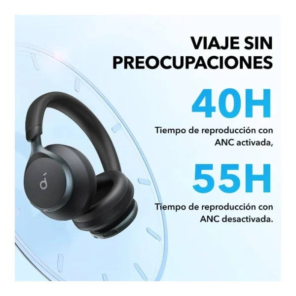 Soundcore Space One — Audífonos inalámbricos, Bluetooth 5.3, cancelación activa de ruido - Negro - Imagen 2