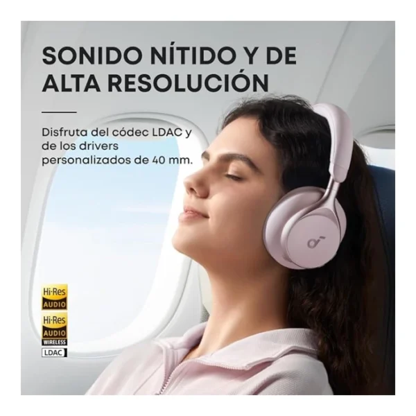 Soundcore Space One — Audífonos inalámbricos | Bluetooth 5.3 | cancelación activa de ruido - Rosa - Imagen 6