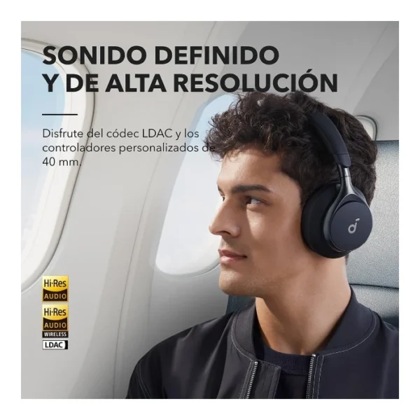 Soundcore Space One — Audífonos inalámbricos, Bluetooth 5.3, cancelación activa de ruido - Negro - Imagen 4