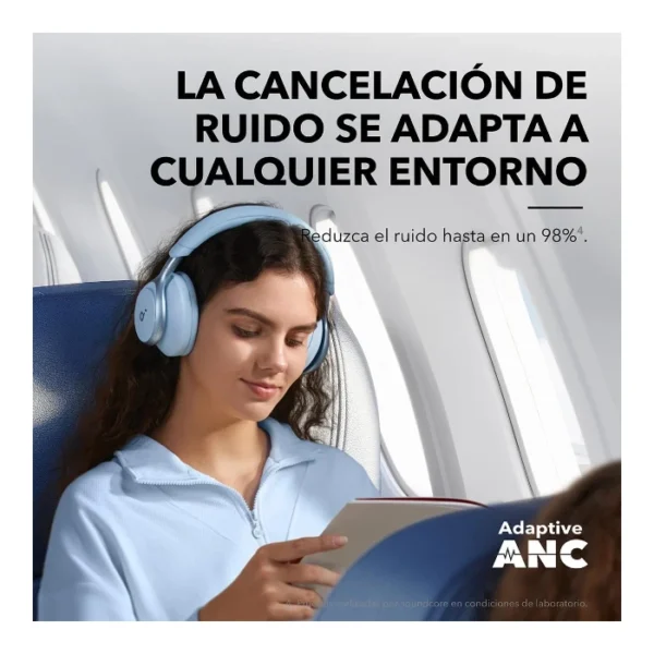 Soundcore Space One — Audífonos inalámbricos | Bluetooth 5.3 | cancelación activa de ruido - Celeste - Imagen 5