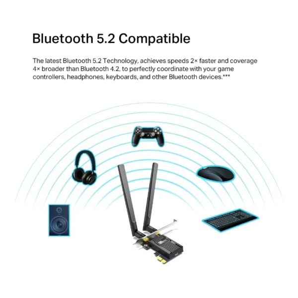 TP-Link Archer TX20E — Adaptador PCIe, Wi-Fi 6, Bluetooth 5.2 - Imagen 5