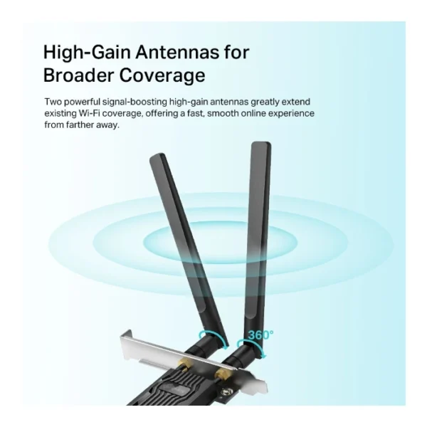TP-Link Archer TX20E — Adaptador PCIe, Wi-Fi 6, Bluetooth 5.2 - Imagen 3