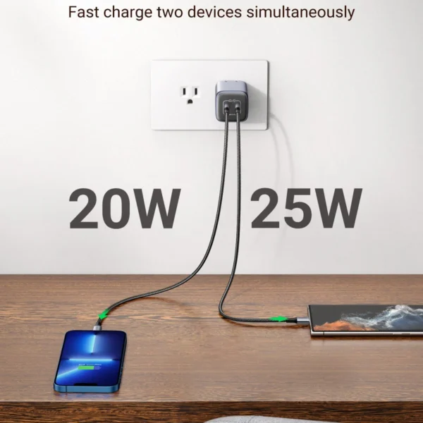 UGREEN CD294 Nexode 45W —  Cargador de pared, 2 puertos USB-C, gris | 90572 - Imagen 2