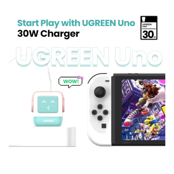 UGREEN Uno 30W — Cargador de carga rápida GaN, 1 puerto USB-C - Menta - Imagen 5