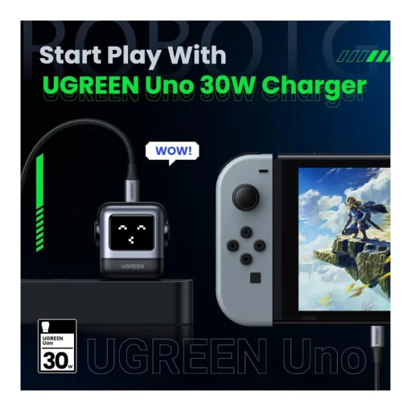 UGREEN Uno 30W — Cargador de carga rápida GaN, 1 puerto USB-C - Negro - Imagen 5