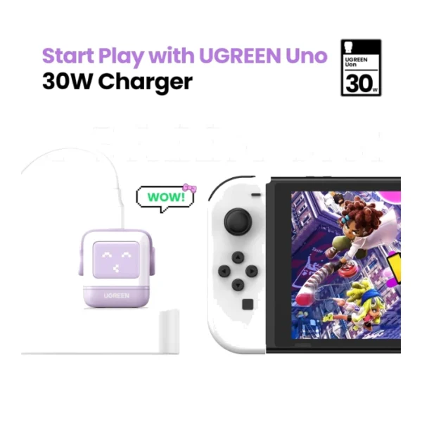 UGREEN Uno 30W — Cargador de carga rápida GaN, 1 puerto USB-C - Lila - Imagen 5