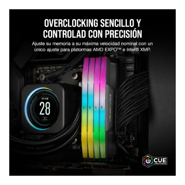 CORSAIR Vengeance RGB 16GB DDR5 6000MHZ CL36 DIMM | CMH16GX5M1E6000Z36 - Imagen 5