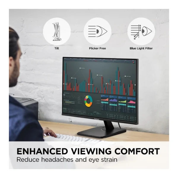 Viewsonic VA2456-MHD Monitor 24" FHD IPS 120Hz, Adaptive Sync, HDMI/DisplayPort/VGA, altavoces integrados - Imagen 5