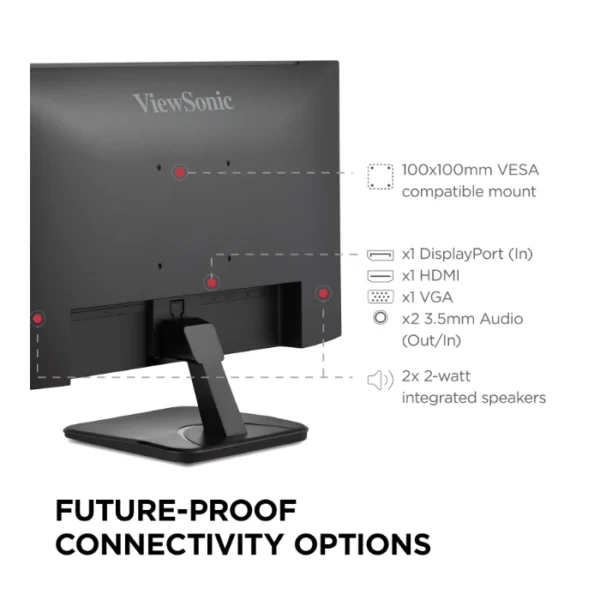 Viewsonic VA2456-MHD Monitor 24" FHD IPS 120Hz, Adaptive Sync, HDMI/DisplayPort/VGA, altavoces integrados - Imagen 6