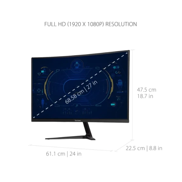 ViewSonic VX2718-PC-MHD — 27" | 1920×1080 | 180Hz MVA | Altavoces | Monitor Curvo - Imagen 5