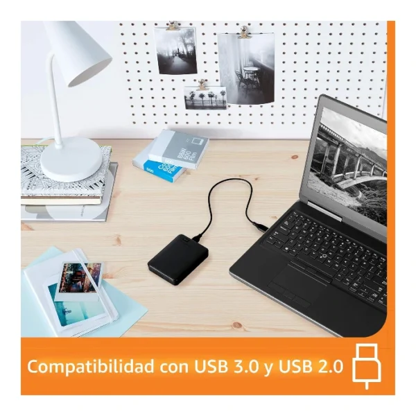 WD Elements 2TB — Disco duro externo portátil para Windows, USB 3.2 Gen 1/USB 3.0 para PC y Mac - Imagen 3