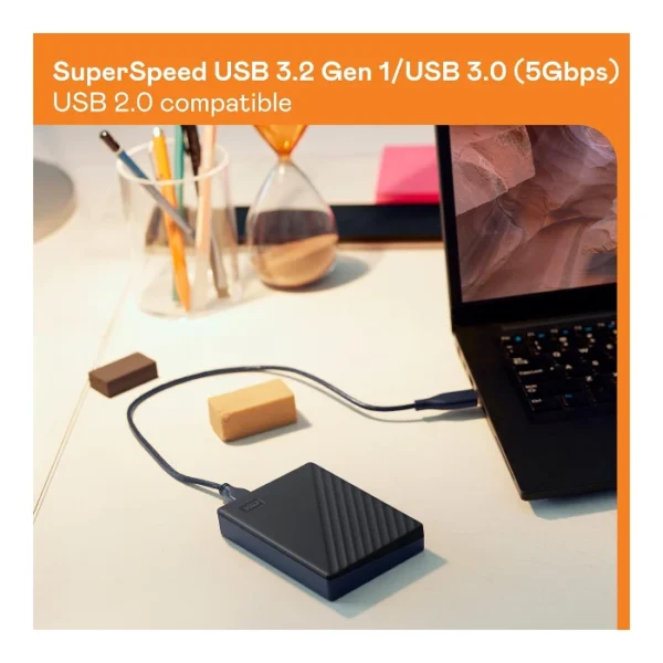 WD My Passport 4TB — Disco duro externo portátil, software de respaldo con defensa contra ransomware y protección con contraseña, compatible con USB 3.1/USB 3.0, Negro - Imagen 2