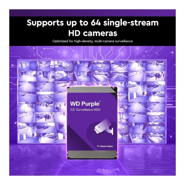 WD Purple 4TB — Disco Duro interno | 3.5" | SATA | 256 MB | 5400 RPM - Imagen 3