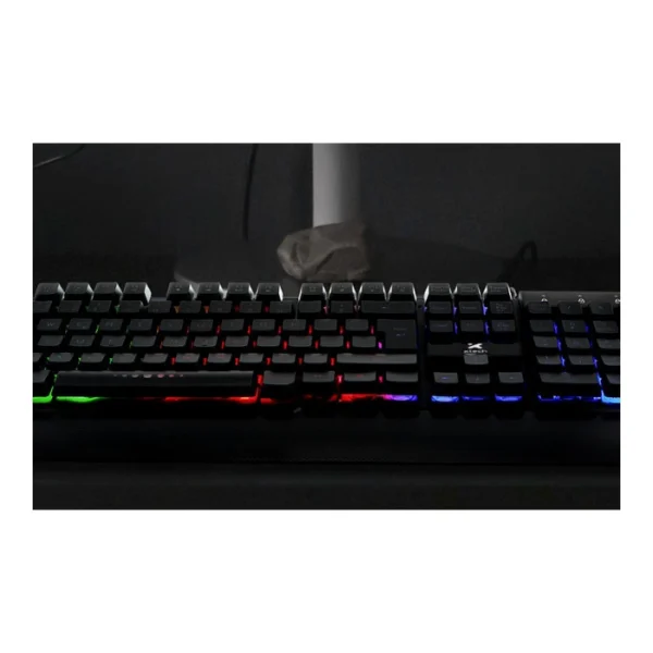 Xtech Armiger — Teclado membrana, alámbrico, multimedia, con iluminación de fondo LED multicolor - Imagen 4