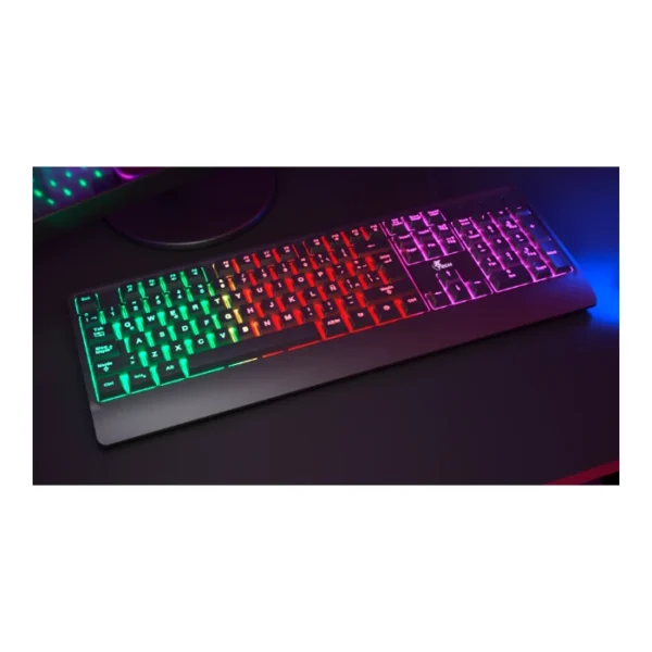 Xtech Chevalier — Teclado membrana, alámbrico, multimedia, con iluminación de fondo LED multicolor - Imagen 3