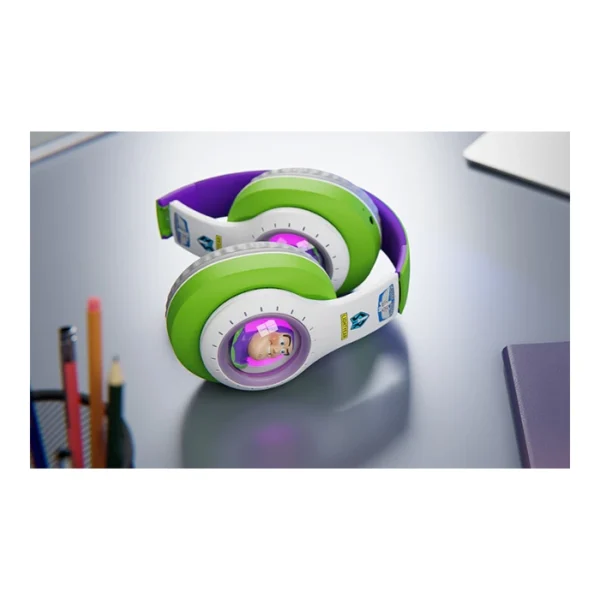 Xtech Headset Toy Story Buzz Lightyear — Audífonos estéreo inalámbricos, Bluetooth, con micrófono incorporado - Imagen 4