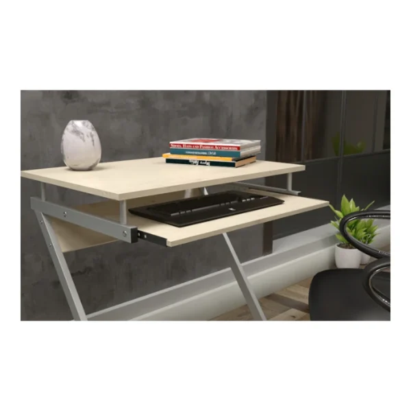 Xtech XTF-CD193 — Escritorio de un nivel, 60x48cm, altura 75cm, color roble | No se entrega armado - Imagen 2