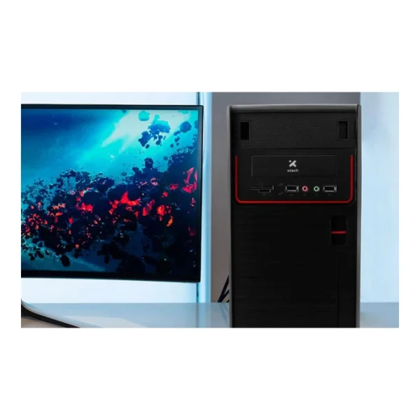 Xtech XTQ-100 — Caja MicroATX, sin fans, incluye fuente de 600W - Negro - Imagen 2
