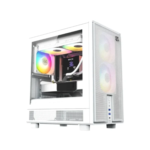XYZ Atom — Caja microATX, 3 Fans 120mm ARGB, controlador - Blanco - Imagen 6