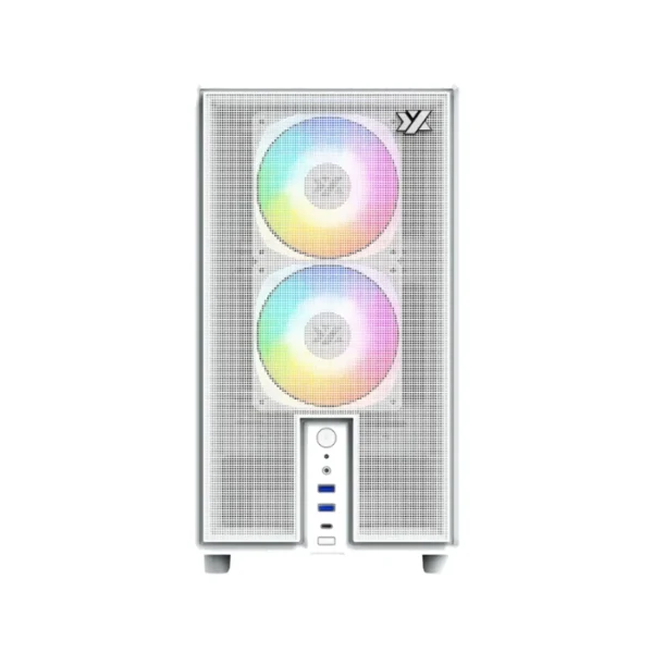 XYZ Atom — Caja microATX, 3 Fans 120mm ARGB, controlador - Blanco - Imagen 2