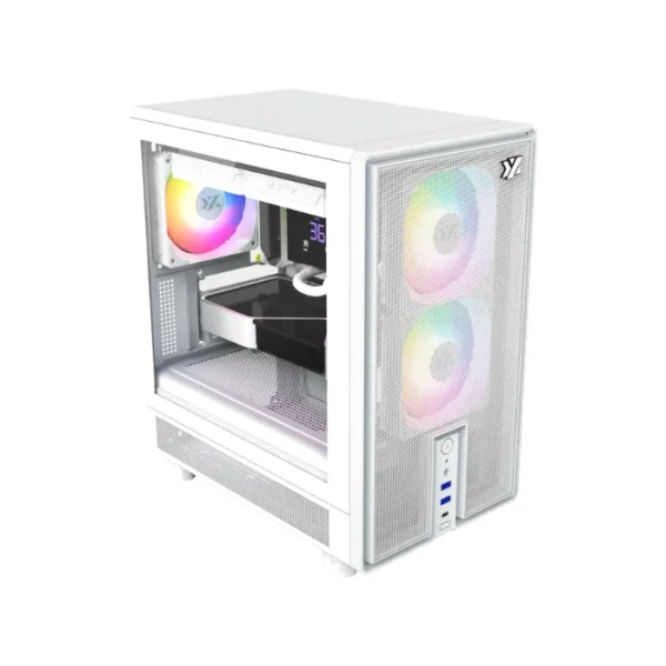 XYZ Atom — Caja microATX, 3 Fans 120mm ARGB, controlador - Blanco - Imagen 3