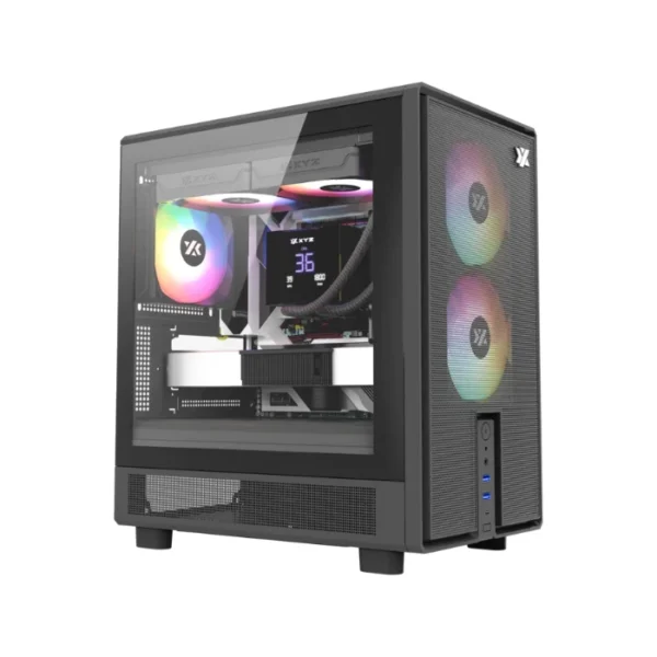 XYZ Atom — Caja microATX, 3 Fans 120mm ARGB, controlador - Negro - Imagen 6