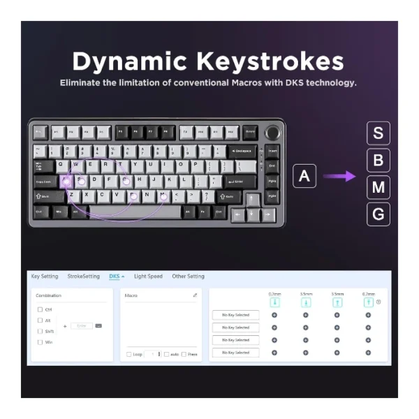 YUNZII RT75 — Teclado mecánico TKL con cable, RGB, interruptor magnético de efecto Hall, inglés, Magnetic Switch | RT75 - Imagen 5